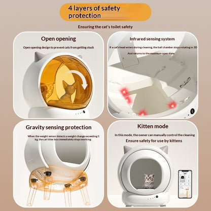 Cleannestpets Ez Fully Automatic Self-Cleaning Cat Litter Box Smart Cat Toilet